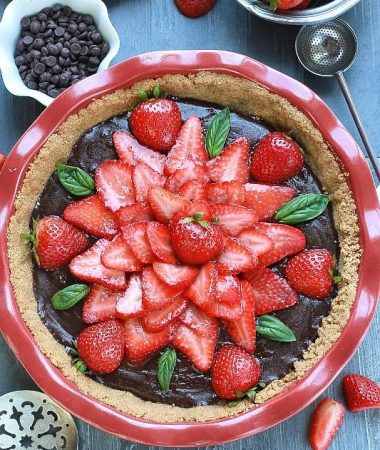 No-Bake Strawberry Chocolate Ganache Pie makes an easy and impressive dessert perfect for summer gatherings.
