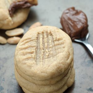 Nutella Stuffed Peanut Butter Cookies stacked