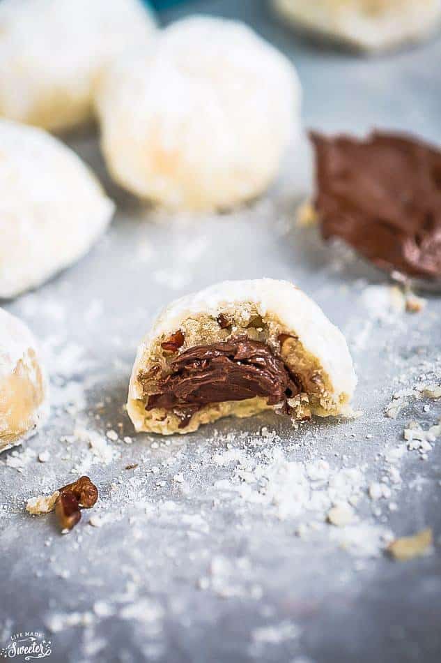 Nutella Stuffed Snowball Cookies Best Christmas Life Made Sweeter