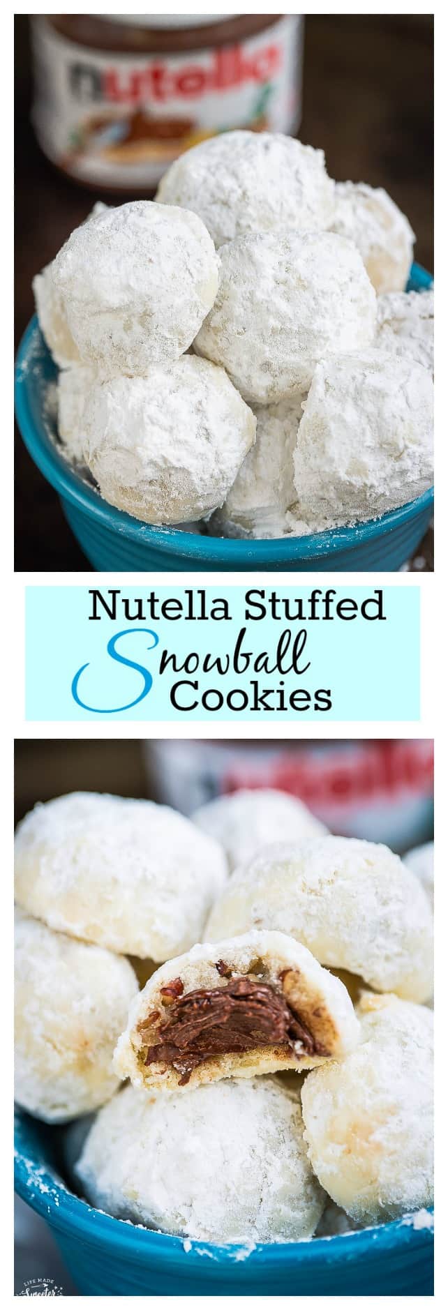 Nutella Stuffed Snowball Cookies are perfect for your Christmas cookie tray!!!!
