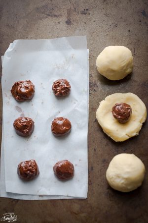 Nutella Stuffed Snowball Cookies