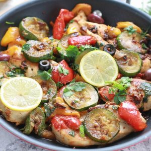 One-Pan Mediterranean Chicken Skillet is a fresh & flavorful dish ready in under 30 minutes. Perfect for weeknights.