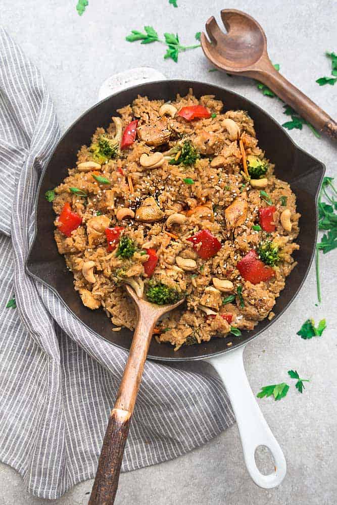 One Pot Cashew Chicken Rice Instant Pot