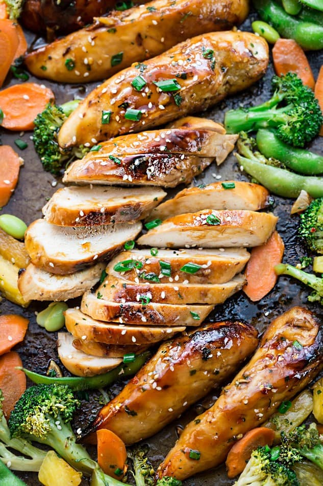 One Sheet Pan Teriyaki Chicken with Vegetables makes the perfect easy weeknight meal! Best of all, everything cooks up onto just ONE sheet pan with minimal cleanup!