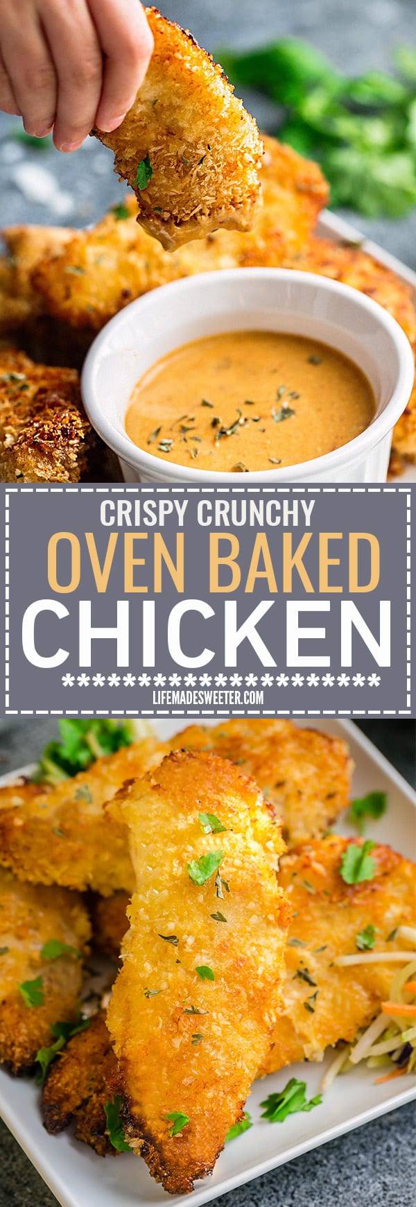 This Oven Baked Chicken Recipe makes perfectly crispy chicken that is juicy and flavorful. The best part of all is how EASY they are so you can skip that takeout stop to KFC and make them at home.
