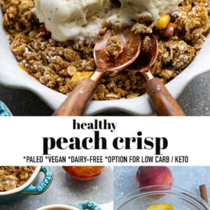 Pinterest collage for peach crisp
