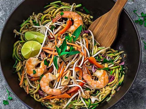 Pad Thai Zoodles {Zucchini Noodles} - Keto / Low Carb / Paleo