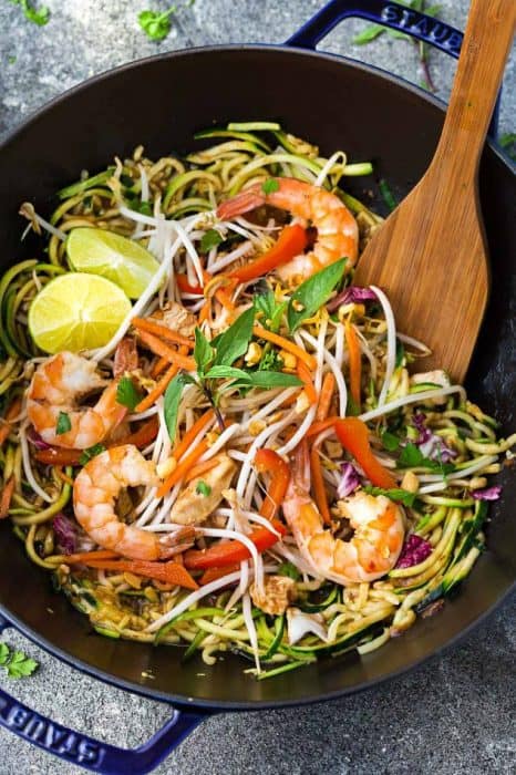 Pad Thai Zoodles {Zucchini Noodles} - Keto / Low Carb / Paleo / Whole30 ...