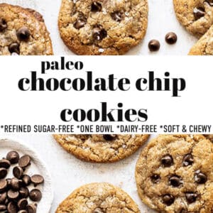 Pinterest image for paleo chocolate chip cookies.