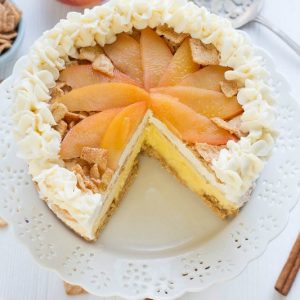 Peach Cobbler Ice Cream Cake with Cinnamon Toast Crunch Cereal crust makes an easy summer dessert