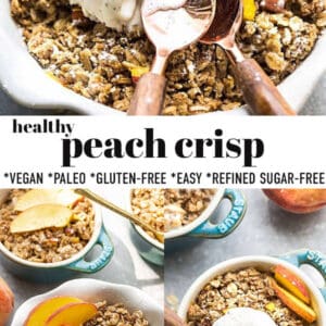 Pinterest collage for peach crisp