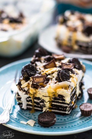 Peanut Butter Cup Oreo Icebox Cake makes the perfect summer easy no bake treat