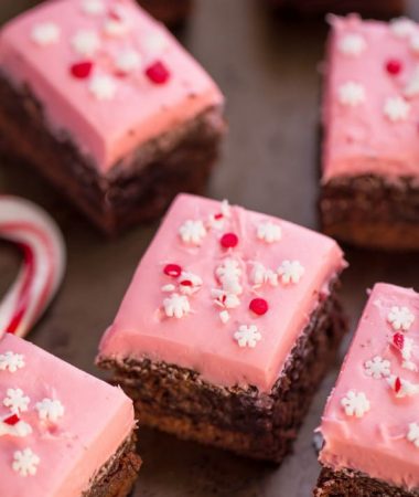 Peppermint Frosted Brownies make the perfect holiday treat