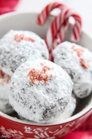 Peppermint Mocha Snowball Cookies are perfect for your cookie platter