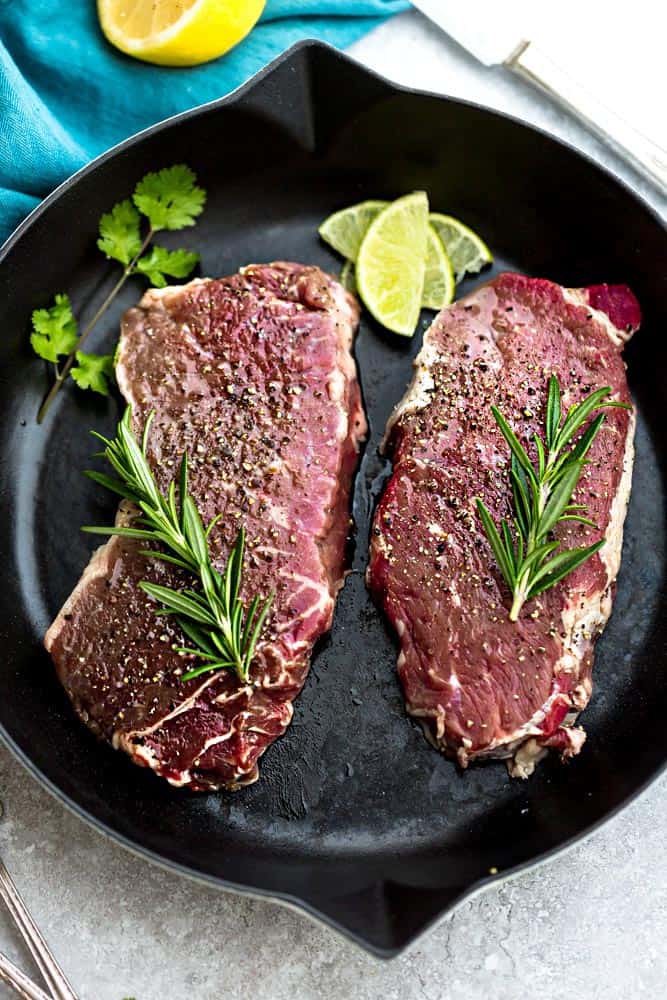 Pan Seared Steak with Garlic Herb Butter and Mushrooms - Challenge Dairy