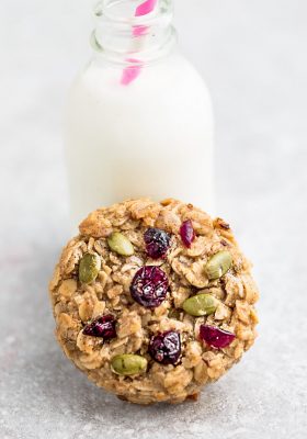 Pumpkin Breakfast Cookies – the perfect healthy make-ahead, portable breakfast (or dessert) for busy mornings. Best of all, easy to customize & made with oats, pumpkin seed butter, cozy fall spices & maple syrup. Gluten free, refined sugar free with vegan and nut free option.