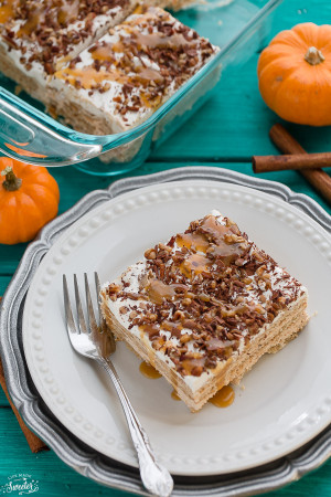 Pumpkin Ice Box Cake makes the perfect easy fall dessert