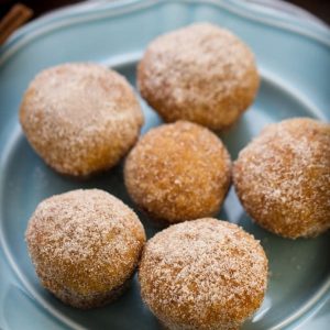 Close-up of Pumpkin Donut Holes on a plate
