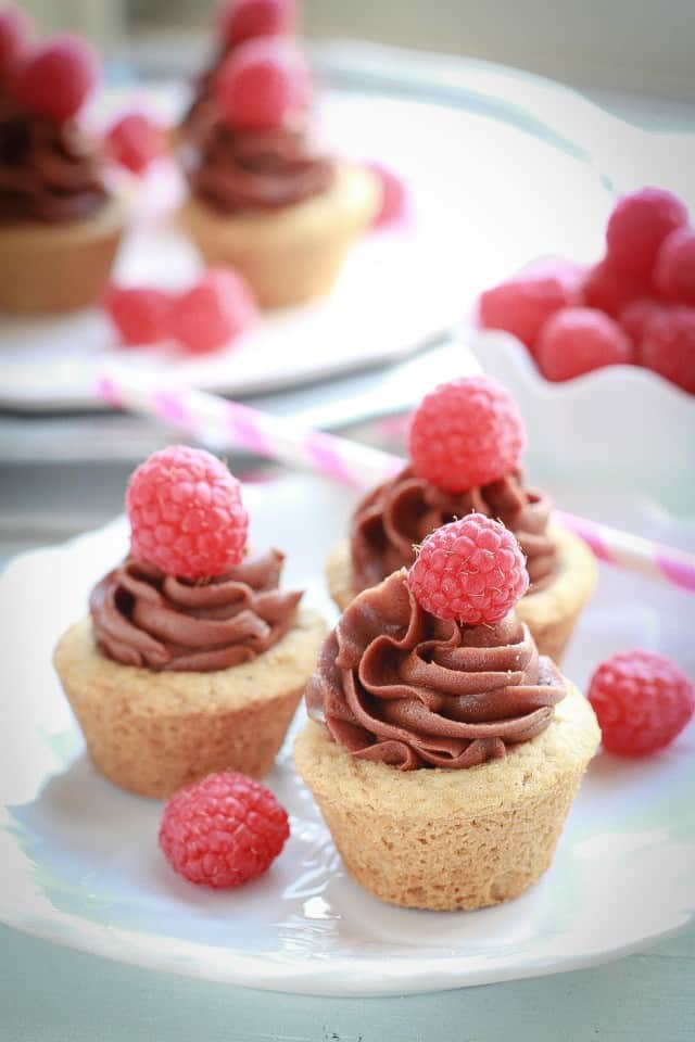 Mini Raspberry Nutella Cookie Cups are the perfect sweet treat!