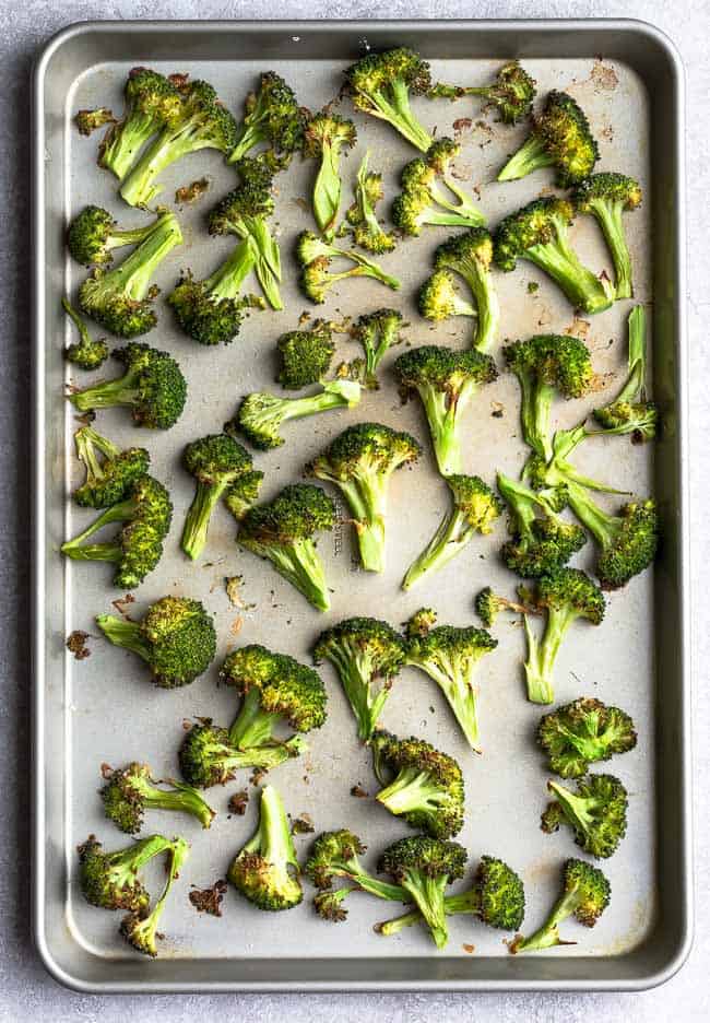 Roasted Broccoli on a tray sheet