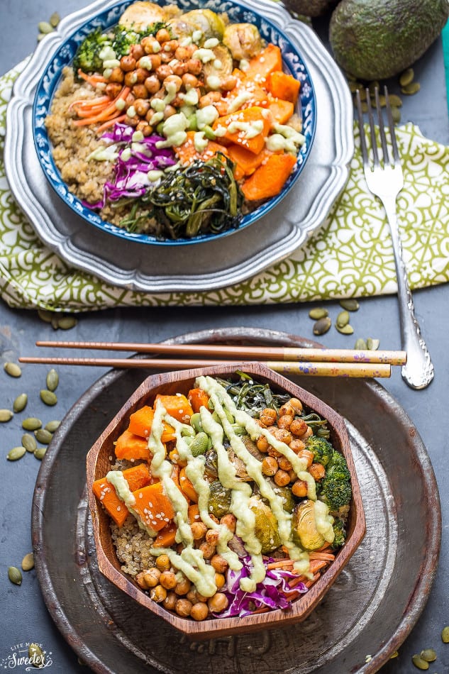 Roasted Vegetable Buddha Bowls - Life Made Sweeter