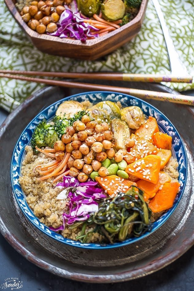 Roasted Vegetable Buddha Bowls make the perfect healthy Meatless Monday meal!