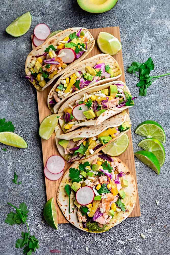 Easy Salmon Tacos with Avocado Cream - Grill, Oven or Pan-Fried