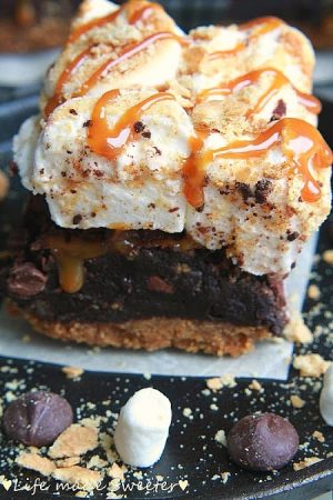 Salted Caramel S'mores Brownies combines two classic favorites and makes the perfect decadent treat!