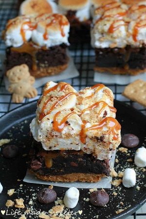 Salted Caramel S'mores Brownies combines two classic favorites and makes the perfect decadent treat!