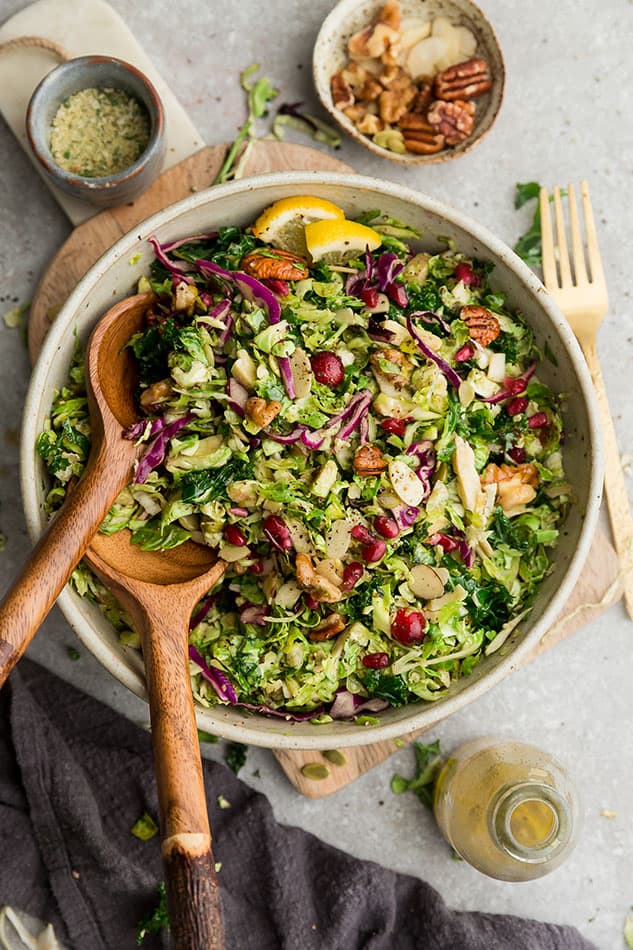 Shaved Brussels Sprouts Salad Recipe for Memorial Day.
