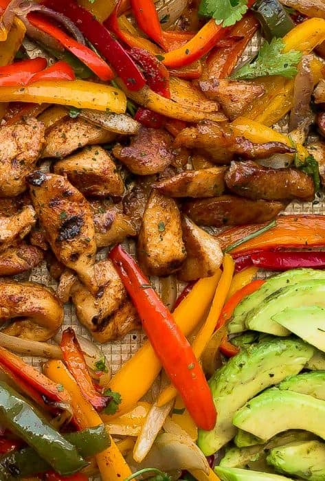 Sheet Pan Chicken Fajitas - a quick, simple and tasty one pan meal perfect for busy weeknights. Best of all, ready in about 30 minutes with minimal clean-up.
