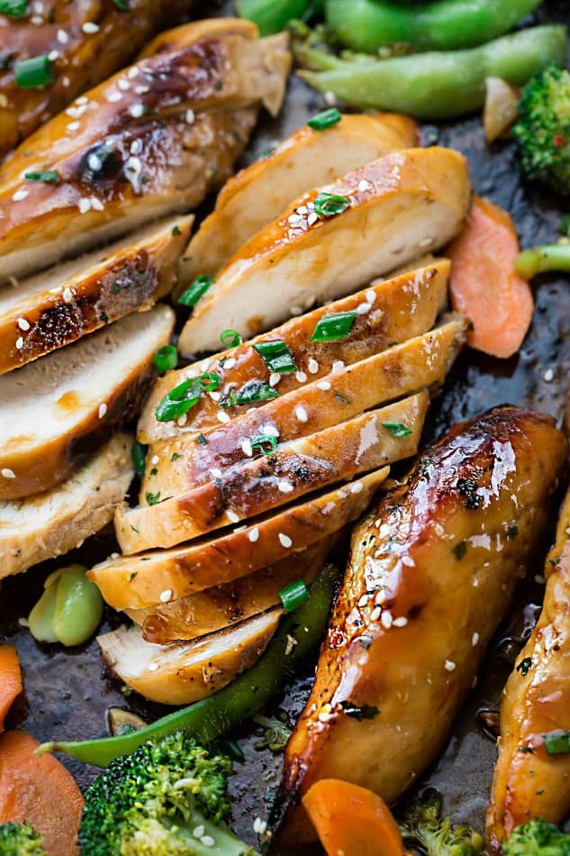 One Sheet Pan Teriyaki Chicken with Vegetables makes the perfect easy weeknight meal! Best of all, everything cooks up onto just ONE sheet pan with minimal cleanup!