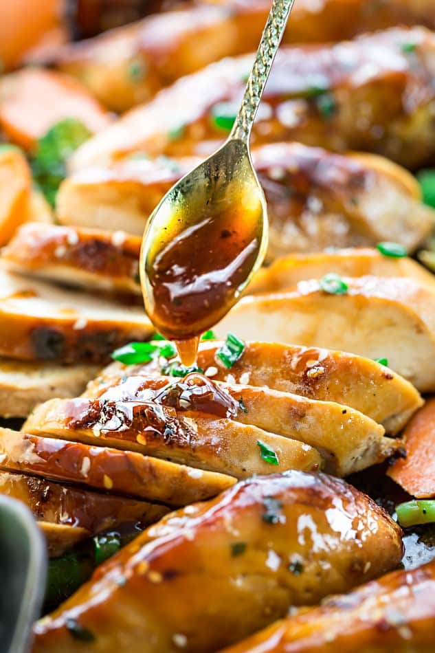 One Sheet Pan Teriyaki Chicken with Vegetables makes the perfect easy weeknight meal! Best of all, everything cooks up onto just ONE sheet pan with minimal cleanup!