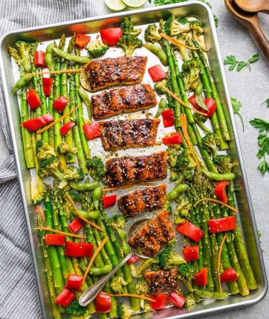 healthy sheet pan teriyaki salmon