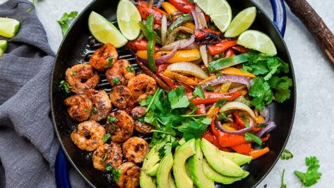 Mexican Shrimp Fajitas Recipe An Easy Low Carb Paleo Dinner Recipe