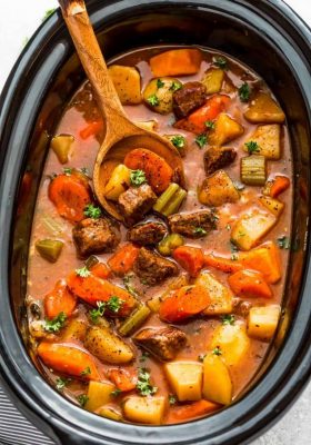 slow cooker beef stew - old fashioned recipe in a crock pot