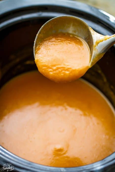 Slow Cooker Butternut Squash & Sweet Potato Soup is the perfect soup for fall