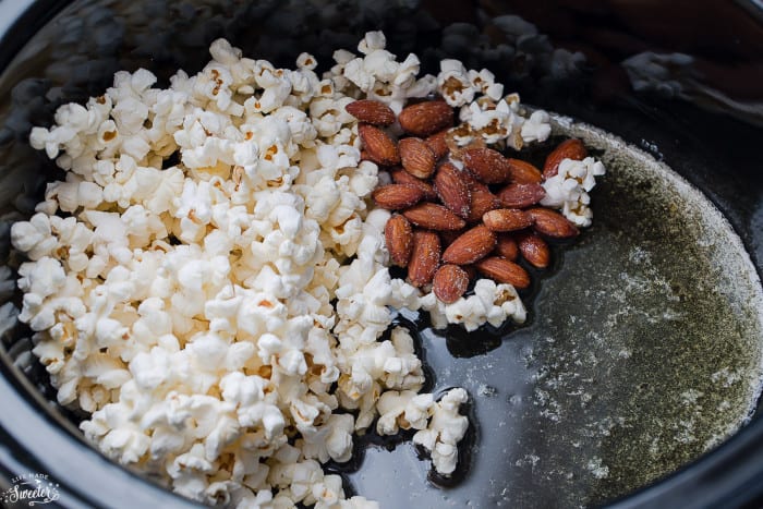 Slow Cooker Caramel Popcorn makes the perfect easy snack