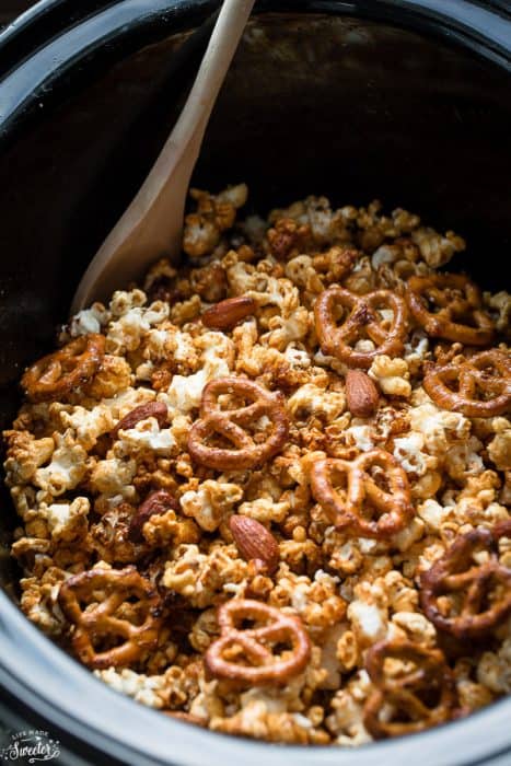 Slow Cooker Caramel Popcorn makes the perfect easy snack.