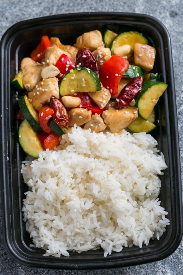 Skinny Slow Cooker Kung Pao Chicken makes the perfect easy and lightened up weeknight meal. Best of all, this takeout favorite, is SO much healthier and better than your local restaurant with just a few minutes of prep time. With gluten free and paleo friendly options. This is so much better and healthier! Weekly meal prep or healthy leftovers are great for lunch bowls for work or school.