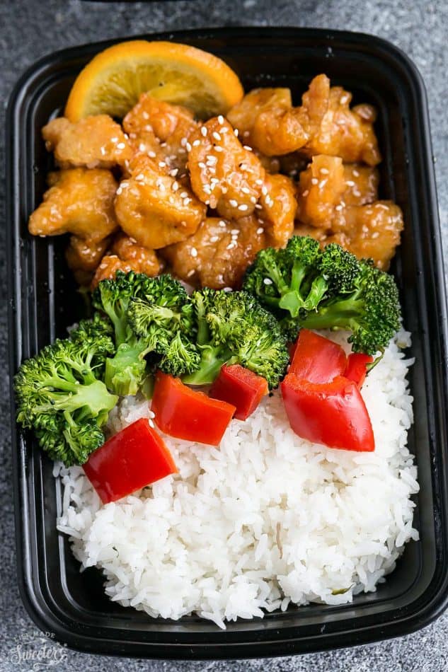 Slow Cooker Orange Chicken Meal Prep Lunch Bowls - coated in a citrus sweet & savory sauce that is even better than your local takeout restaurant! Best of all, it's full of authentic flavors and super easy to make with just 15 minutes of prep time. Skip that takeout menu! This is so much better and healthier! Weekly meal prep for the week and leftovers are great for lunch bowls for work or school.