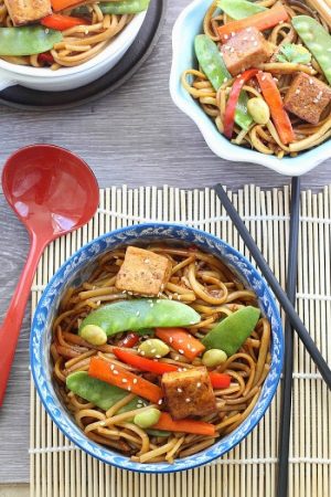 Slow Cooker Vegetable Lo Mein makes the perfect easy Asian-inspired weeknight meal! Best of all, takes only 15 minutes to put together with the most authentic flavors! My father was the head chef at a top Hong Kong Chinese restaurant and this was his specialty! So delicious and way better than any takeout!