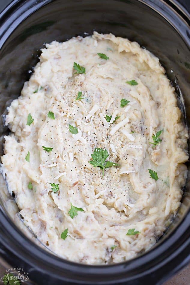 Slow Cooker Mashed Potatoes make the perfect easy side dish. They cook up super creamy all in your crock-pot! The best part about them is that there is no pre-boiling required!Slow Cooker Mashed Sweet Potatoes make the perfect easy side dish. They cook up super creamy all in your crock-pot! The best part about them is that there is no preboiling required!