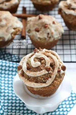 Snickerdoodle Cinnamon Roll Streusel Muffins make the perfect easy breakfast or snack. Best of all, full of delicious cinnamon chips with a streusel topping, a sweet cinnamon glaze and an extra sprinkling of cinnamon sugar.