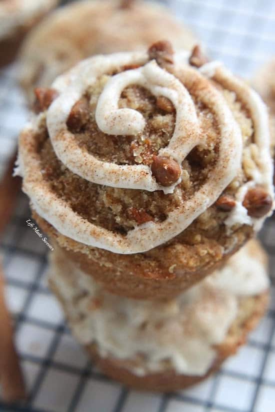  Snickerdoodle Cinnamon Roll Streusel Muffins make the perfect easy breakfast or snack. Best of all, full of delicious cinnamon chips with a streusel topping, a sweet cinnamon glaze and an extra sprinkling of cinnamon sugar.