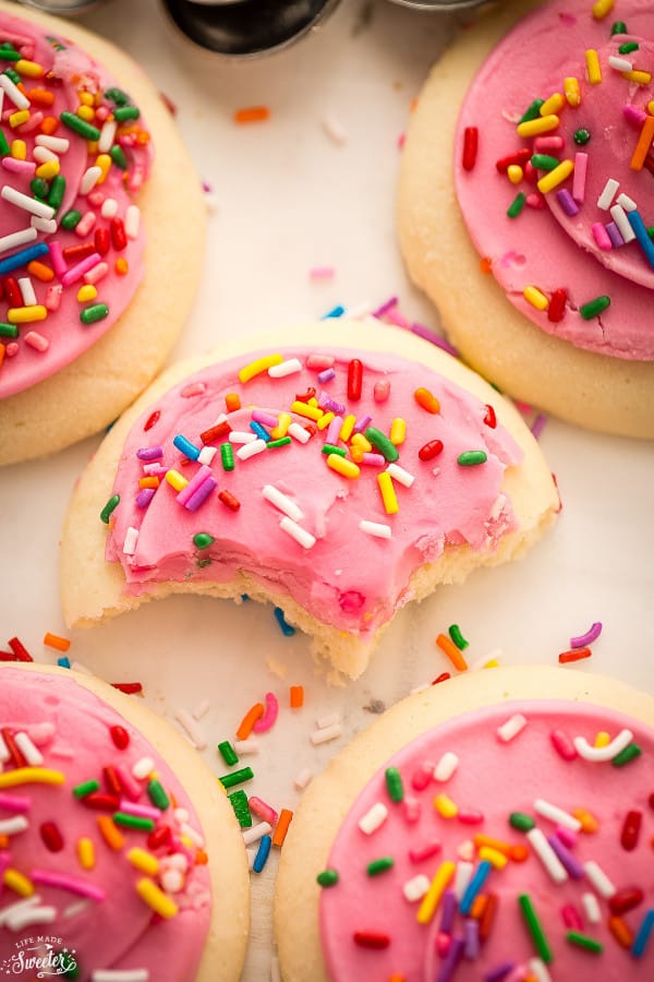 Soft Lofthouse Style Frosted Sugar Cookies with Sour Cream (Copycat