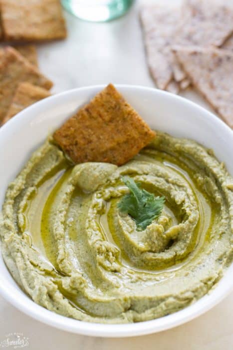 Spinach Hummus | Easy Healthy Vegan Snack Idea