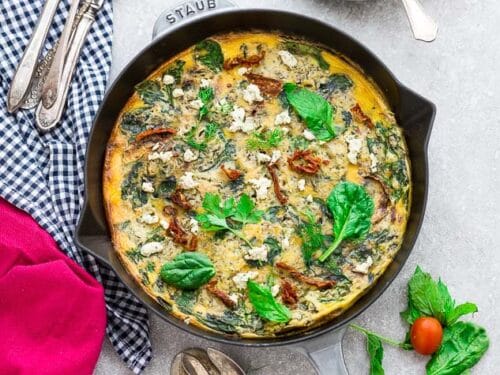 Spinach & Sun Dried Tomato Frittatas Recipe - Love and Lemons