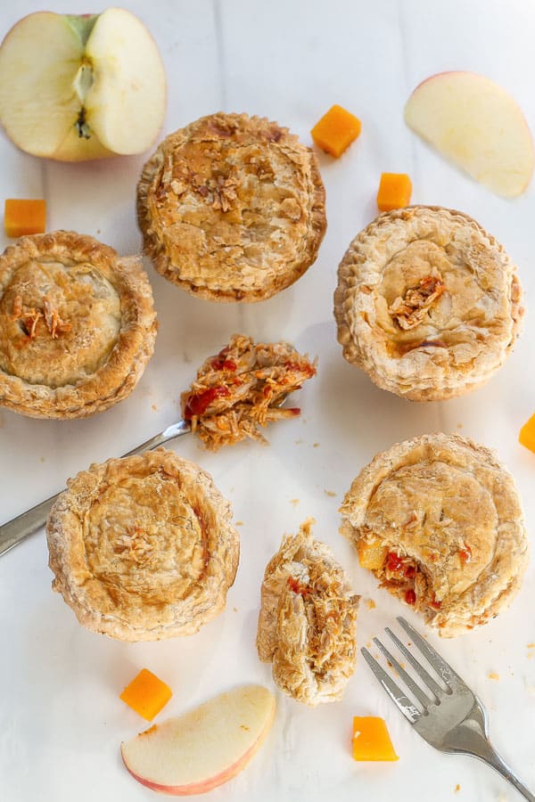 Sriracha Maple Pulled Pork Mini Pot Pies make the perfect comforting dish for fall!!