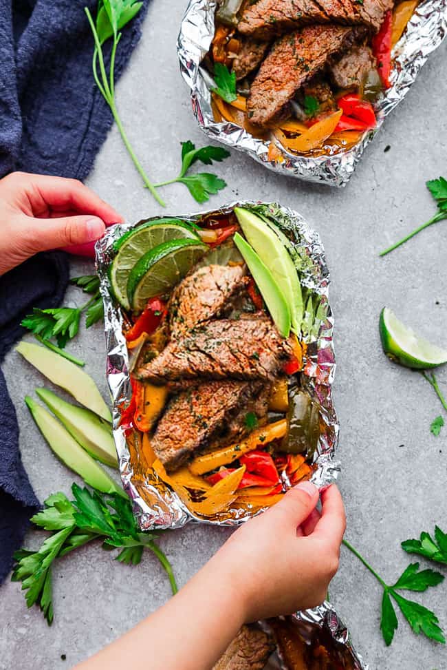 Steak Fajita Foil Packets - Easy Keto/Paleo Dinner Recipe